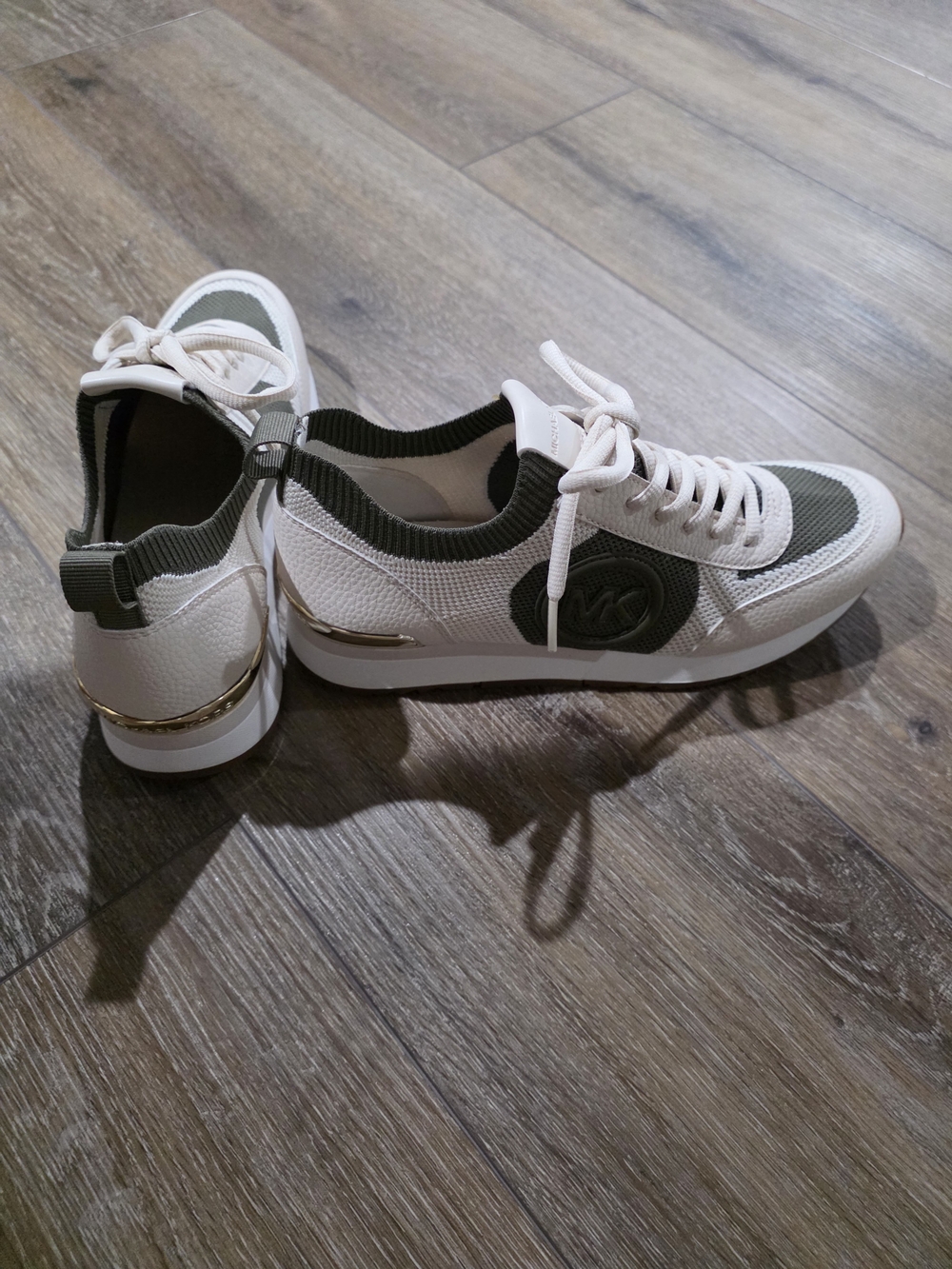 Michael Kors Women’s White & Olive Slip-On Sneakers